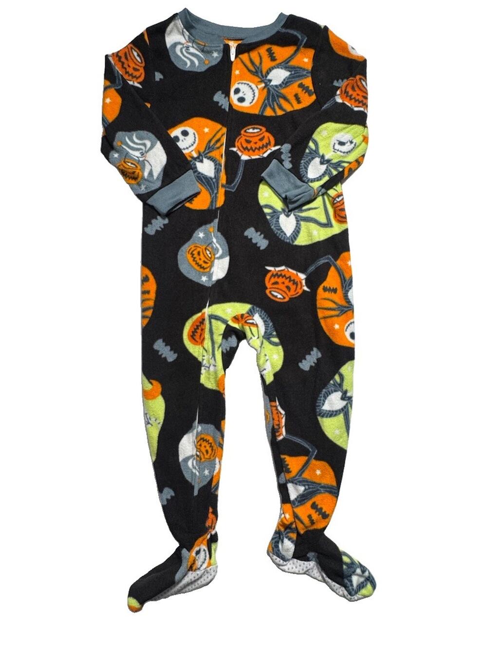 Disney Nightmare Before Christmas Jack Skellington Fleece Sleeper Pajamas 3T